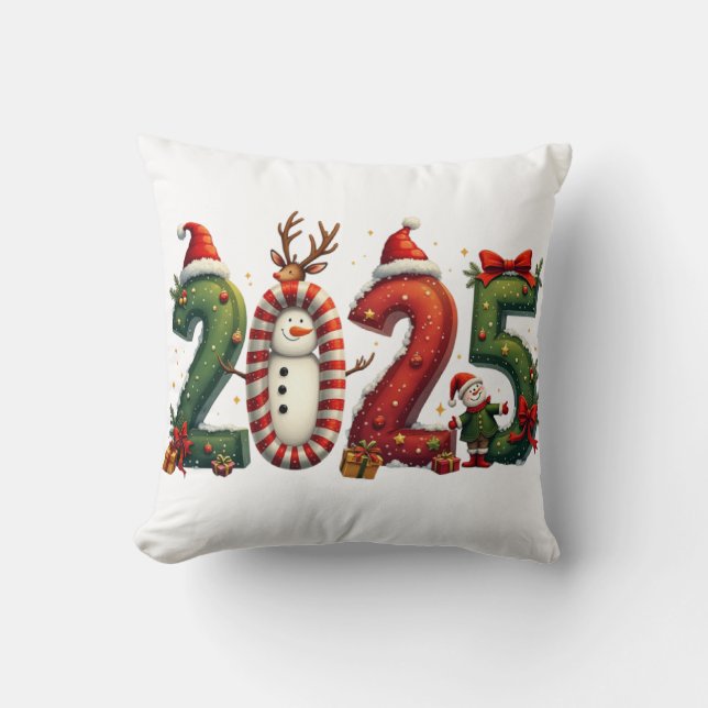 Adjö 2024 Hej 2025 God jul Lycklig Kudde (Framsida)