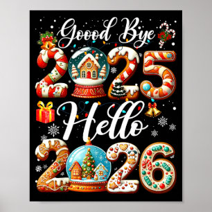 Adjö 2025 Hej 2026 Gott nytt år Chris Poster