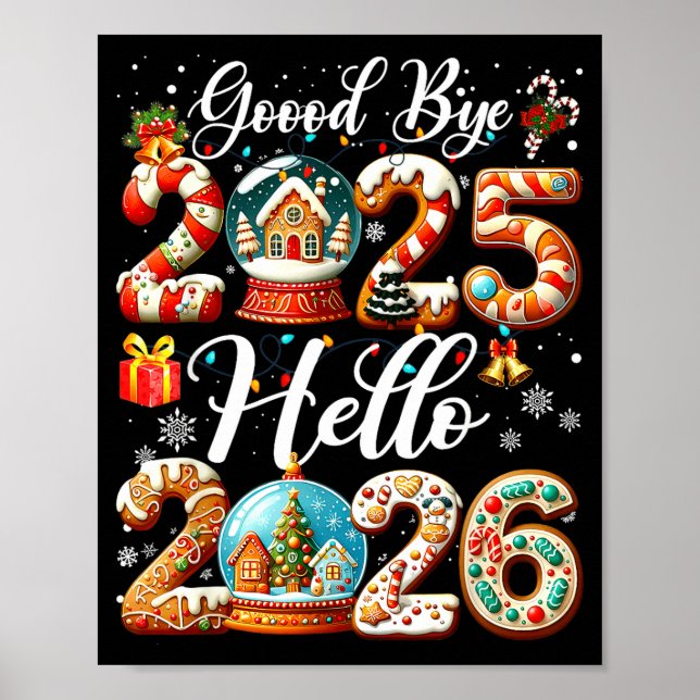 Adjö 2025 Hej 2026 Gott nytt år Chris Poster (Framsidan)