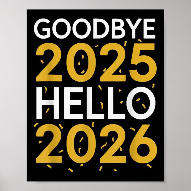 Adjö 2025 Hej 2026 Nya året 2026 Poster (Framsidan)