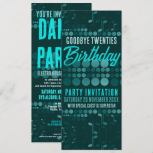 Adjö 20-årsjubileum Vuxen Dance Party Inbjudningar
