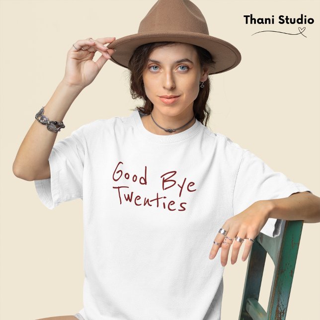 Adjö 20-talets feminina minimalistisk modern typog t shirt (Skapare uppladdad)