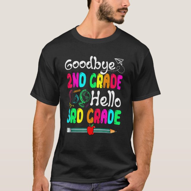 Adjö 2:a Hejen Klass 3:e Klass Cute School T Shirt (Framsida)