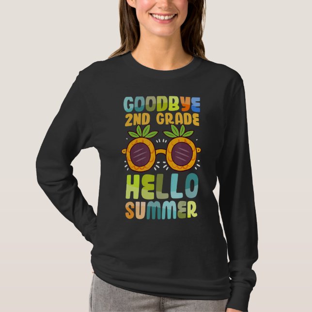 Adjö 2:a Hejen Klass Student Kid Girls T Shirt (Framsida)