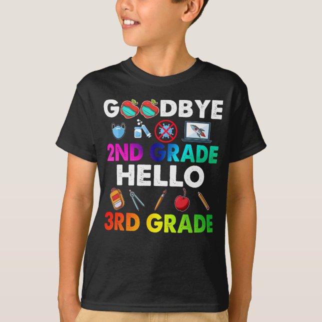 Adjö 2:a Klass Hej 3:e Klass - Lärare T Shirt (Framsida)