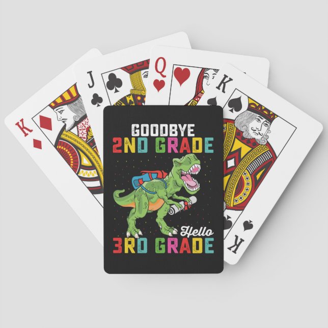Adjö 2:a Klass Hej 3:e Klass T Rex Dinosaur Casinokort (Baksidan)