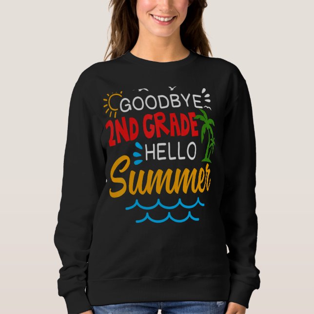 Adjö 2:a Klass Hej Sommaren andra Klass Gradua T Shirt (Framsida)