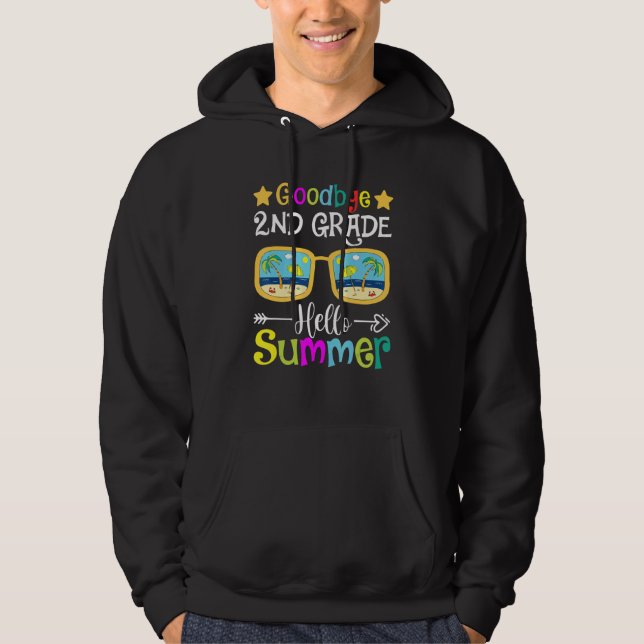 Adjö 2:a Klass Hej Sunglass förra dagen Hoodie (Framsida)