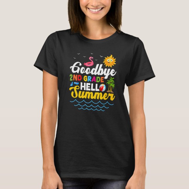Adjö 2:a Klass-läraren Student Kids Hej Summe T Shirt (Framsida)