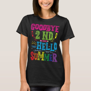 Adjö 2:a Klass-Student-läraren SommBreak Gra T Shirt