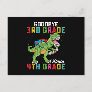 Adjö 3:e Klass Hej 4:e Klass T Rex Dinosaur Vykort