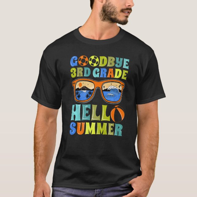 Adjö 3:e Klass Hej sommarskolelärare Stud T Shirt (Framsida)