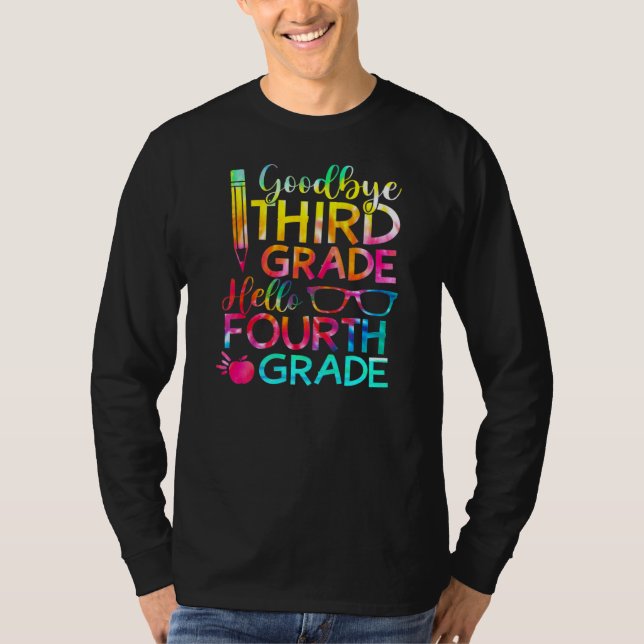 Adjö 3:e Klass-Hejen 4:e Klass-graduatio T Shirt (Framsida)