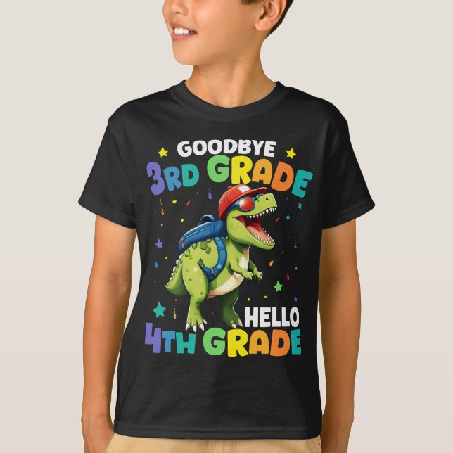Adjö 3:e Klass T Rex Monster Lastbil Dinosaur T Shirt (Framsida)
