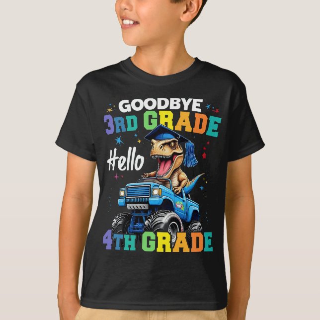 Adjö 3:e Klass T Rex Monster Lastbil Studenten Shirt (Framsida)