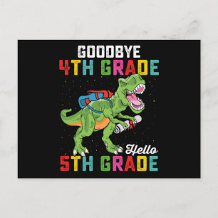 Adjö 4:e Klass Hej 5:e Klass T Rex Dinosaur Vykort
