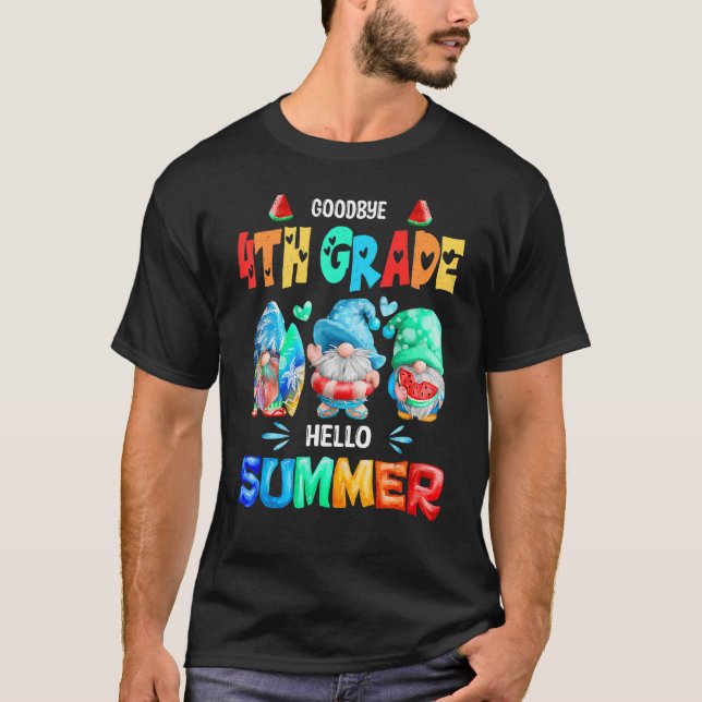 Adjö 4:e Klass Hej Sommaren förra skoldagen T Shirt (Framsida)