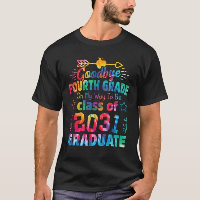 Adjö 4:e Klass-klassen 2031 Grad Hej 5th gra T Shirt (Framsida)