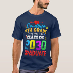 Adjö 4:e Klass-klassen 2033 Student Cute Grad T Shirt