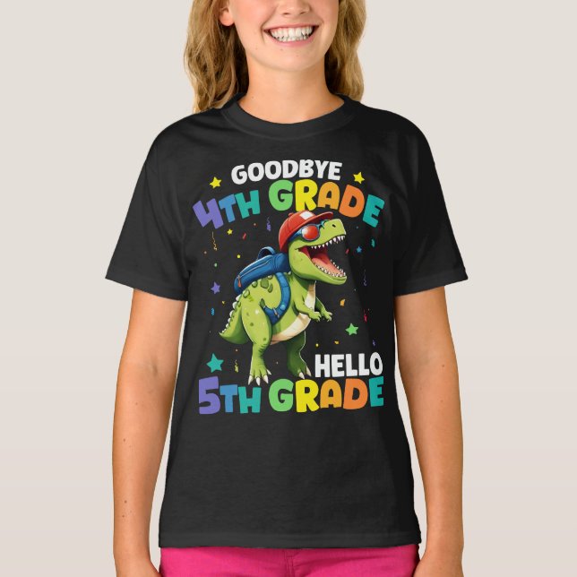 Adjö 4:e Klass T Rex Monster Lastbil Dinosaur Shirt (Framsida)