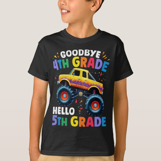 Adjö 4th Klass Monster Lastbil Studenten T Shirt (Framsida)