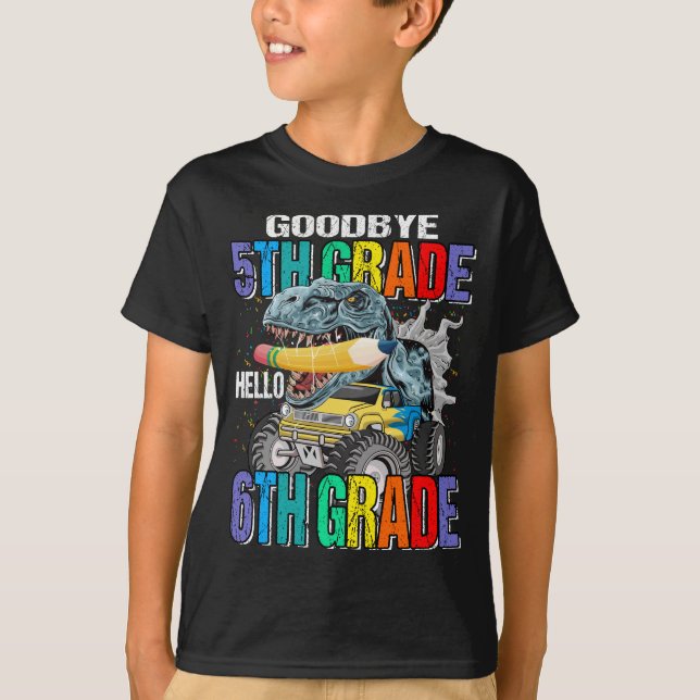 Adjö 5:e Klass Hej 6e Klass Monster Lastbil T Shirt (Framsida)