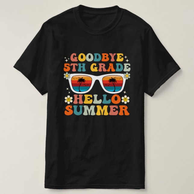 Adjö 5:e klass Hej sommar Rolig femte klass T Shirt (Design framsida)