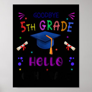 Adjö 5:e Klass Studenten 2025 6e Klass Gradua Poster
