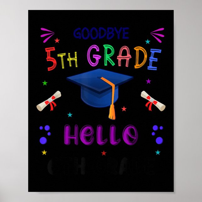Adjö 5:e Klass Studenten 2025 6e Klass Gradua Poster (Framsidan)