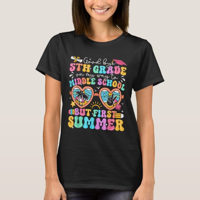 Adjö 5:e Klass Studenten till Mitten skolfirmor T Shirt (Framsida)