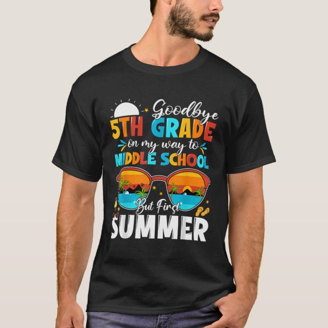Adjö 5 Klass Studenten till Mitten-skolan T Shirt (Framsida)