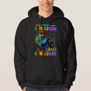 Adjö 5th Klass Dinosaurs Hej 6e Klass Monste Hoodie
