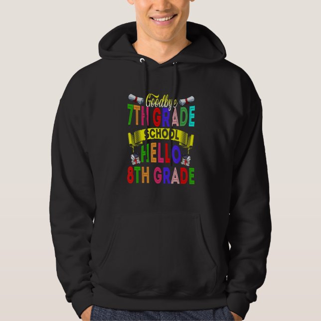 Adjö 7:e Klass Hej 8 Klass 2022 Studenten Hoodie (Framsida)
