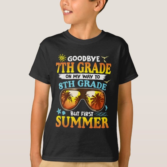 Adjö 7:e Klass Studenten till 8 Klass Hej Su T Shirt (Framsida)