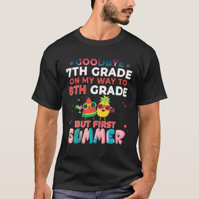 Adjö 7:e Klass Studenten till 8 Klass Hej Su T Shirt (Framsida)
