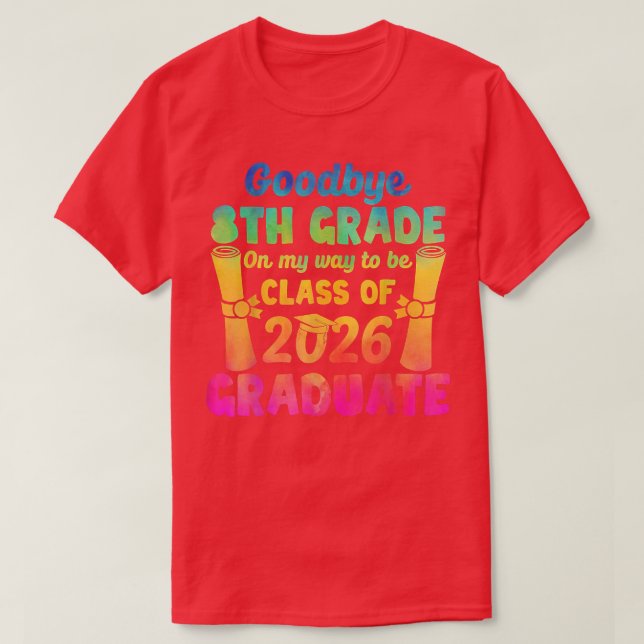 Adjö 8:e Klass-klassen 2026 2022 Grad Hej 9t T Shirt (Design framsida)