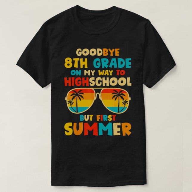 Adjö 8 Klass Studenten till Hej S T Shirt (Design framsida)
