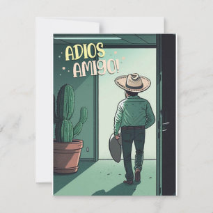 Adjö Adios Amigo Card Julkort