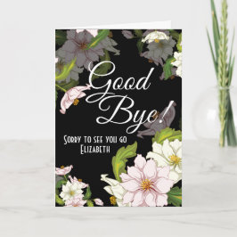 Adjö Blommigt Flower Farewell Kort