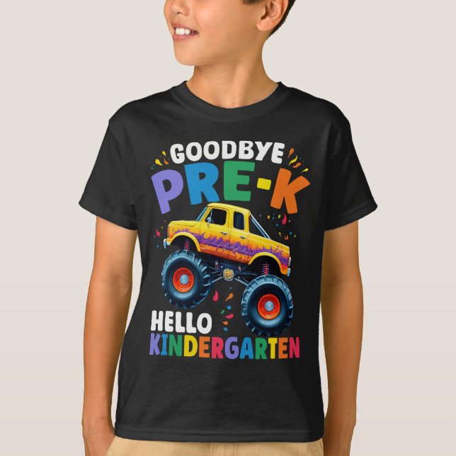Adjö Boys för " Pre-k Monster Truck Graduation Boy T Shirt (Framsida)