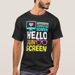 Adjö Computer Skärm Hej Suncreen Virtuellare Te T Shirt
