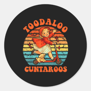 Adjö cuntaroos rolig scooter sassy tjej runt klistermärke