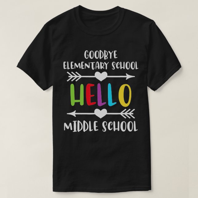 Adjö Elementär Hej Mitten School i fjol T Shirt (Design framsida)