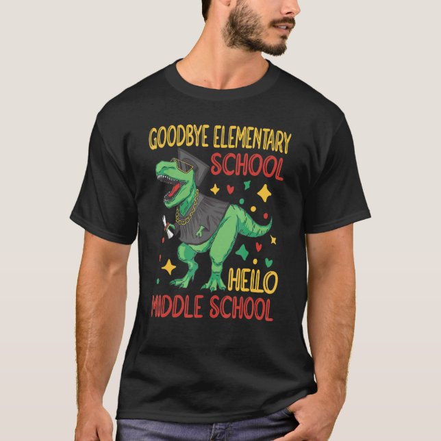 Adjö Elementär Hej Mitten School Student St T Shirt (Framsida)