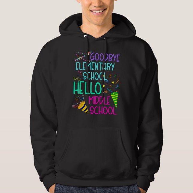 Adjö Elementär School Hej Mitten i förra veckan Hoodie (Framsida)