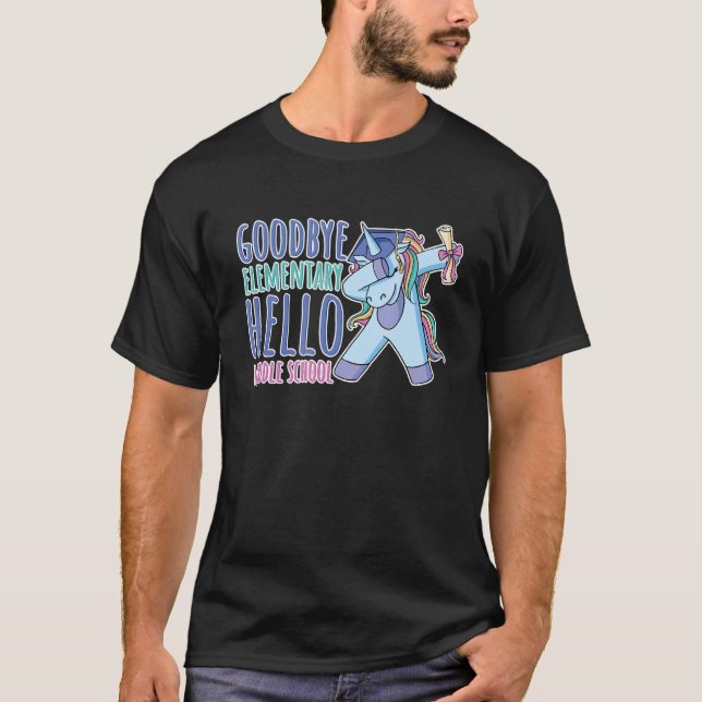 Adjö Eleméskola Hej Mitten School T Shirt (Framsida)
