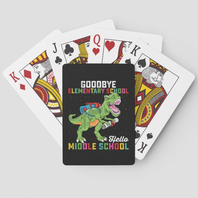 Adjö ElemHej Mitten School T Rex Casinokort (Baksidan)