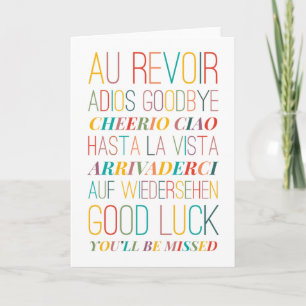 Adjö Farewell Foleting Card Kort