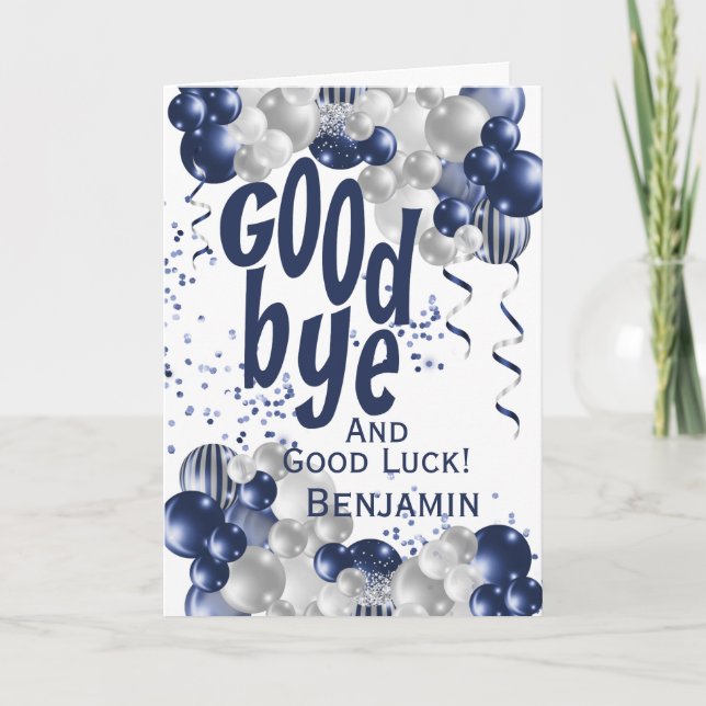 Adjö Farewell Lämnar Kort (Framsida)