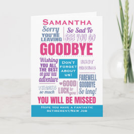 Adjö Farewell New Job Pension Kort